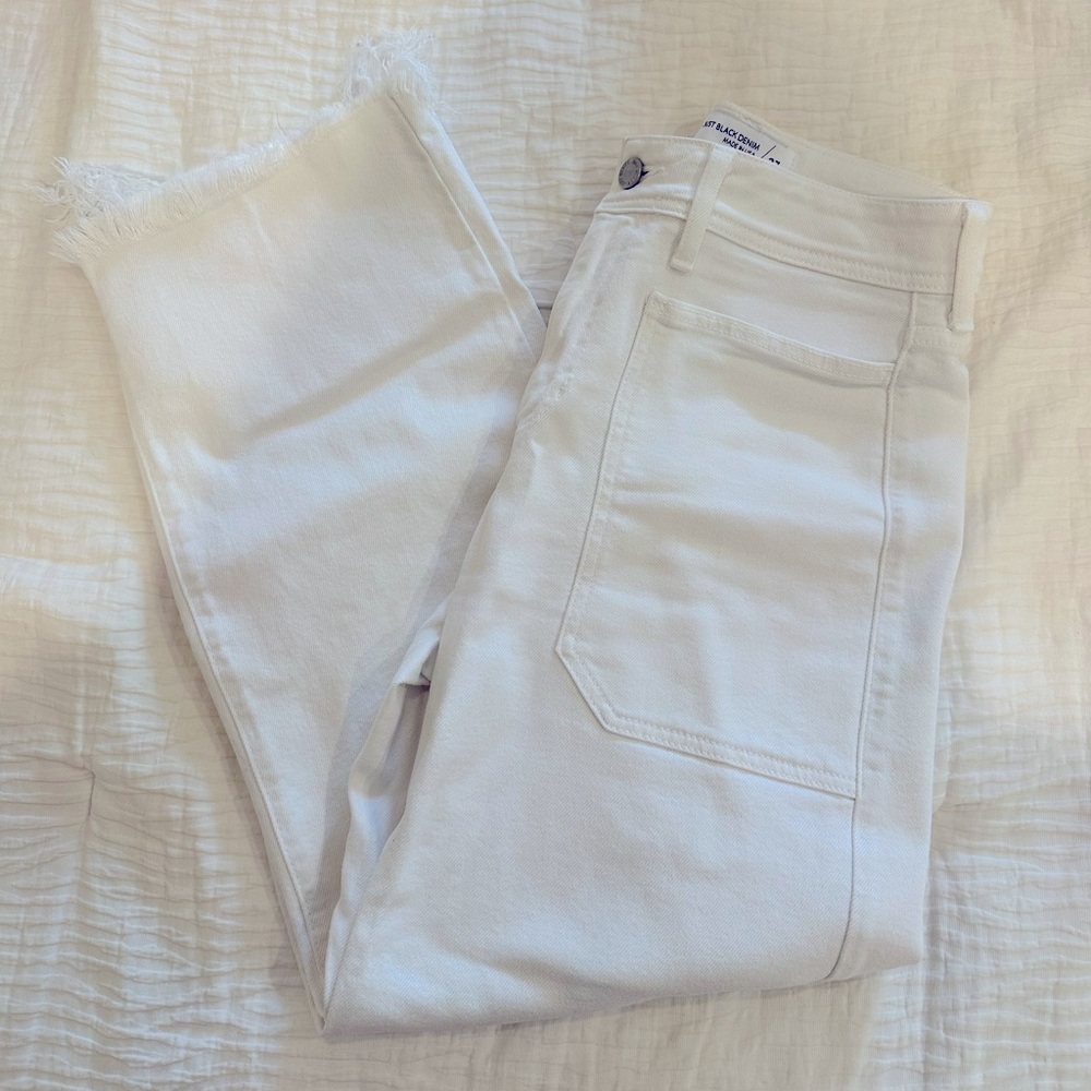 Just Black Denim Wide Leg White Jeans